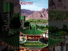 중국 휴게소 녹색 시약 기와는 테라코타 손으로 만드는 녹차 실내화원을 타일로 덮습니다