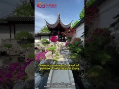 수제 야외 중국 목조 전망대 초벌구이 정방형 정원 파빌리온