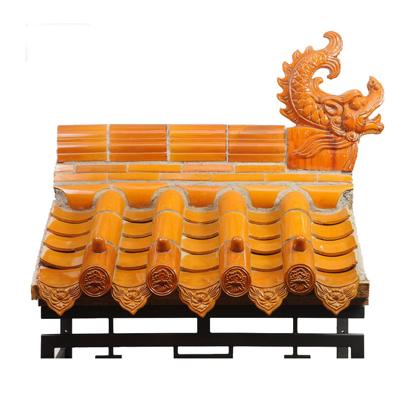 전통적 손으로 제작된 점토 기와는 중국 불교 세라믹을 지붕널로 입니다