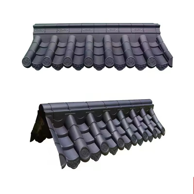 중국 전통 양양 플라스틱 타일 지붕 쉐인글 한국 지붕 잎 Pvc 합성