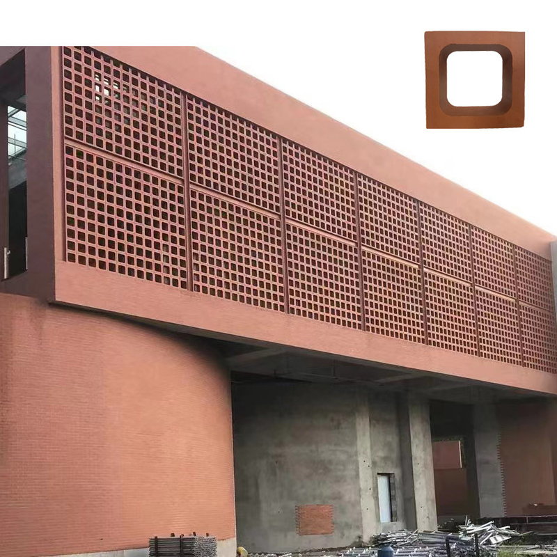 테라코타 벽 바람 블록 열 단열 800 센티그라드 붉은 벽돌 학교 건물 장식 재료