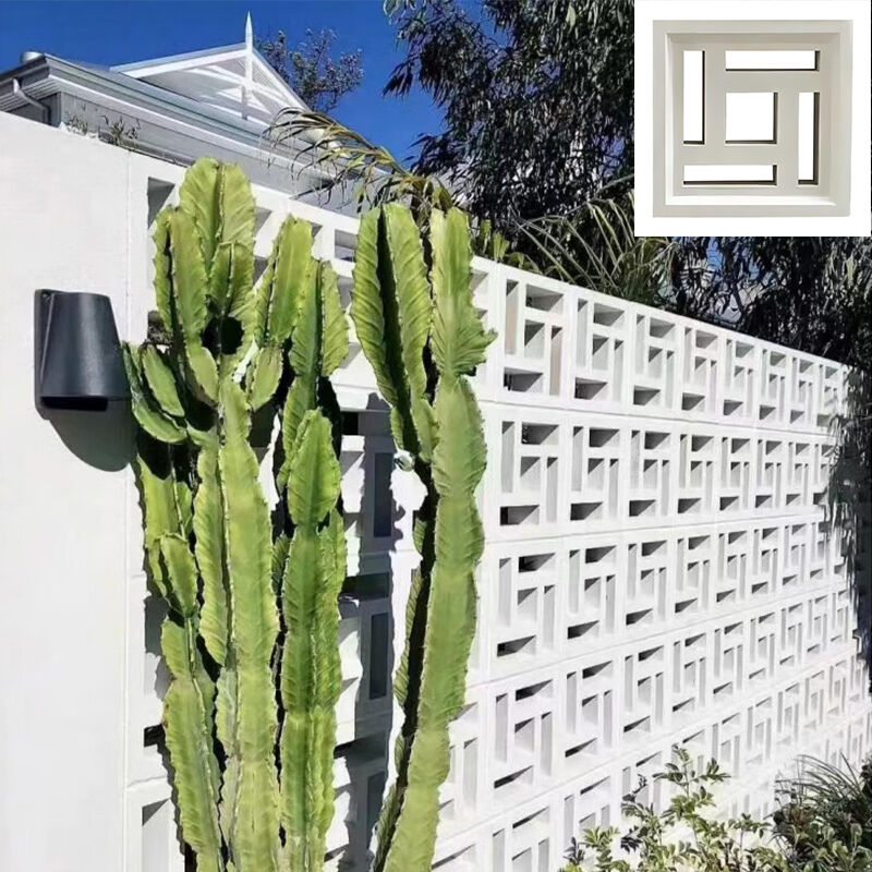 현대적인 시멘트 브리즈 블록 외부 벽 타일 다양한 모양과 크기 건물 콘크리트 블록