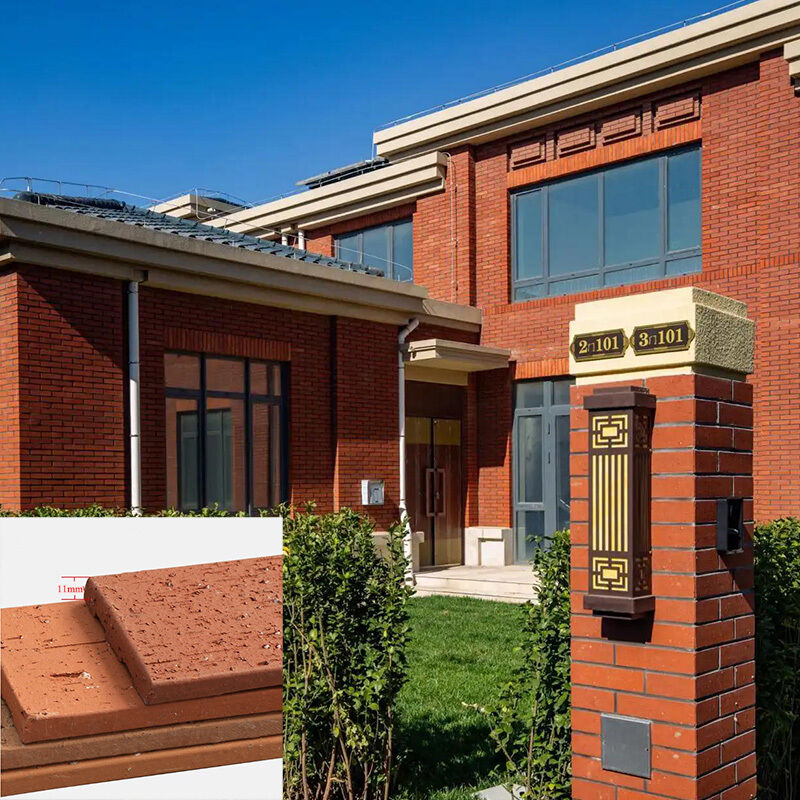 호텔 벽 장식용 야외 분할 면 벽 얇은 벽돌 타일 오래된 벽돌 골동품 점토 포장 벽돌