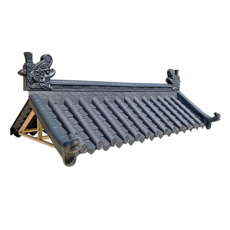 Polypropylene Chinese Temple Roof Asian Antique Style Decorative Roof Tile Discreet Tone and Elegent