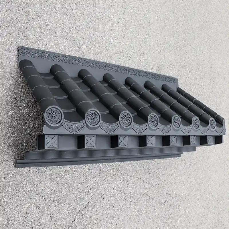 3D 골동품 처마 지붕 선반 아시아 중국 스타일 플라스틱 지붕 타일 쉬운 설치