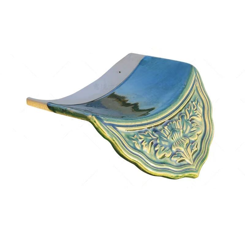 진정성 있는 전통 중국 신전 가시화 된 세라믹 지붕 재료를 위한 녹색 중국 지붕 타일