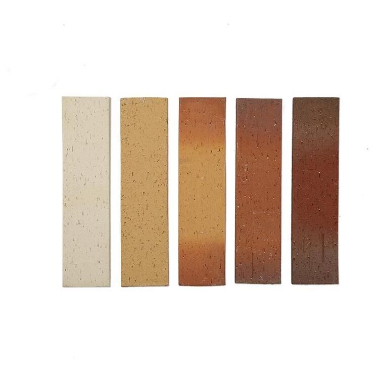 카페 및 주거용 외관을 위한 가마 소성 마감 분할 면 벽돌 베니어 타일이 있는 천연 점토 외벽 클래딩 타일