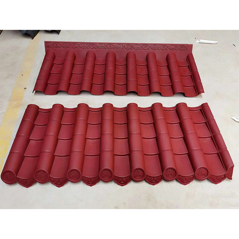 Wholesale Cheap Price Wall Tiles Chinese Retro-style Plastic Resin Red Synthetic Roof Tiles