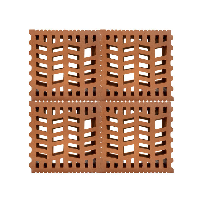 Red Terracotta Breeze Blocks Partition Brick Garden Wall Screen Tiles for Ventilation Facades Entryways/Feature Walls