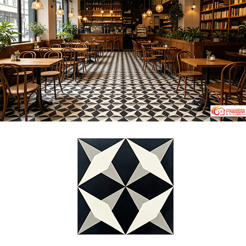 Vintage Pattern Handmade Cement Tile Non-slip Floor Wall Decor Tile for Kitchen Bathroom Hotel Restaurant Interior Decoration