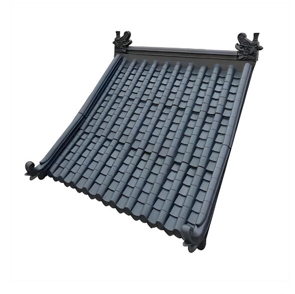Polymer Integrated Antique Chinese Style Roof Tiles All-in-One Antique Eaves & Ridge Tiles PP Material Lightweight Roof Panels