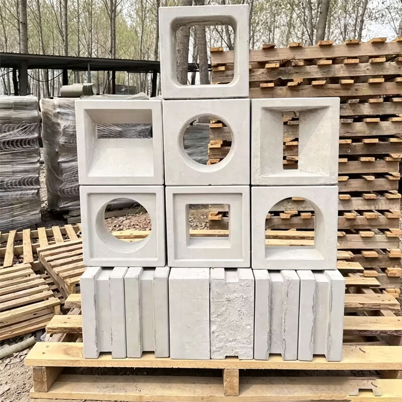 Geometric Cement Screen Tile Modular Concrete Breeze Block for Modern Courtyard & Garden Privacy Walls